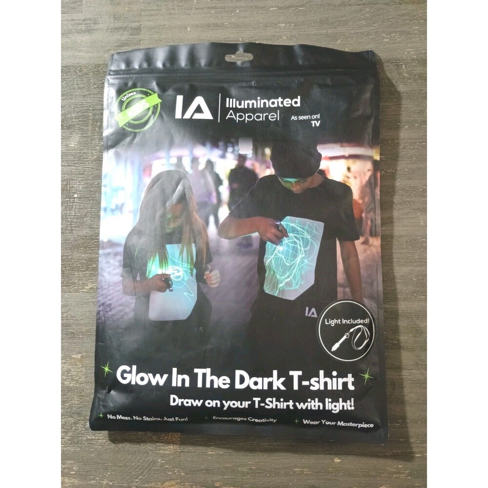 IA Illuminated Apparel Glow In The Dark T-shirt Unisex Kids 9-11 Yrs